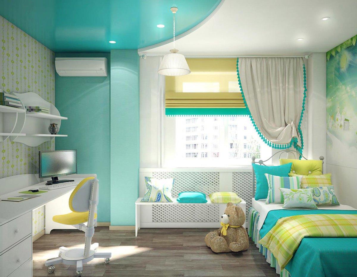 Двухуровневый матовый/сатиновый потолок в детскую