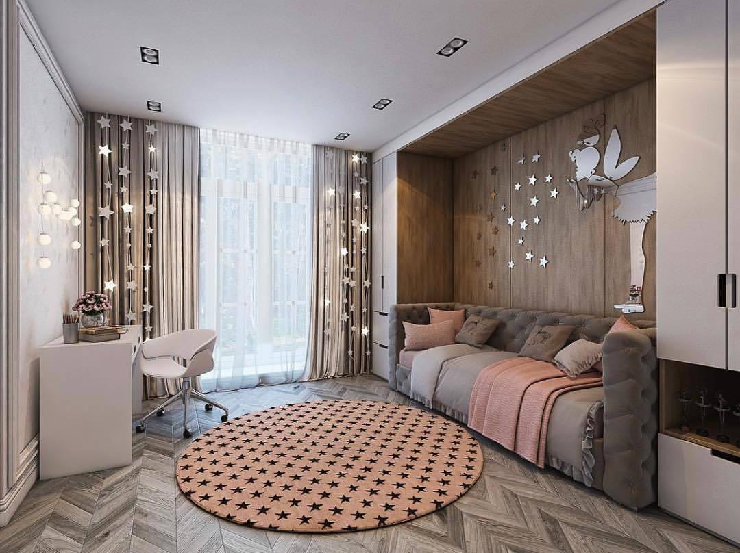 Тканевый потолок в комнату для девочки